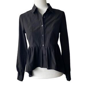 Urban Outfitters Sparkle & Fade Black Long Sleeve Blouse  Mesh Back Shirt SZ XS